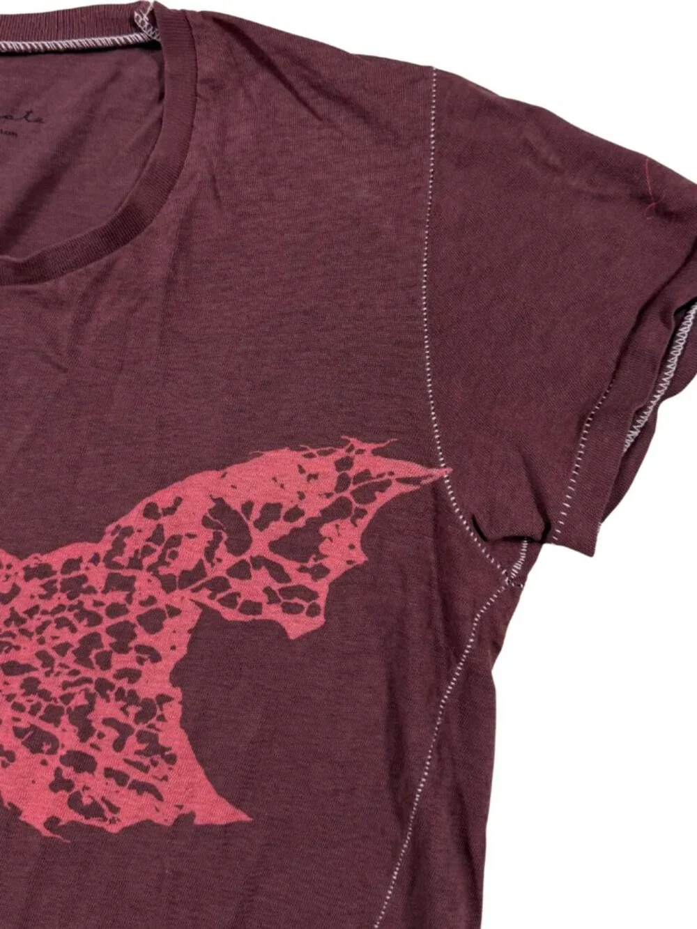 Organic Cotton Botanical Printed Brown Baby Tee Size Small